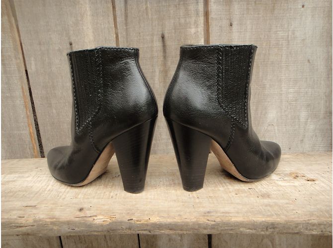 Stivaletti in pelle nera Dolce & Gabbana 38IT Nero - vista 6