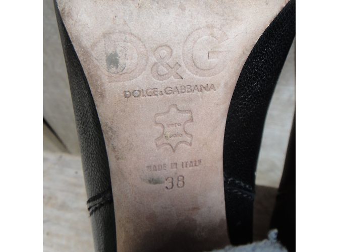 Stivaletti in pelle nera Dolce & Gabbana 38IT Nero - vista 8