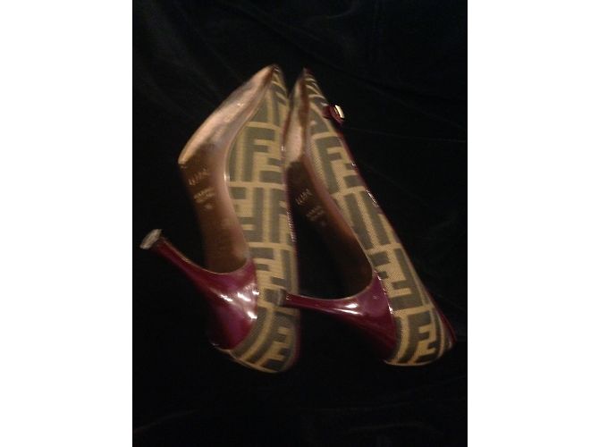 Fendi Lackleder Pumps Dunkelrot Bordeaux - Ansicht 6