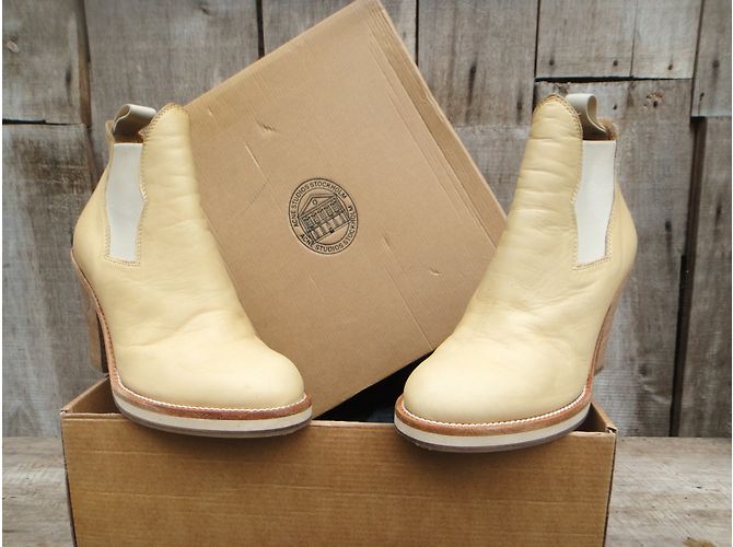 Botines Acne Star de piel beige - vista 3