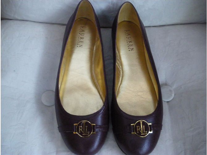 Bailarinas Ralph Lauren de piel marrón Castaño - vista 3