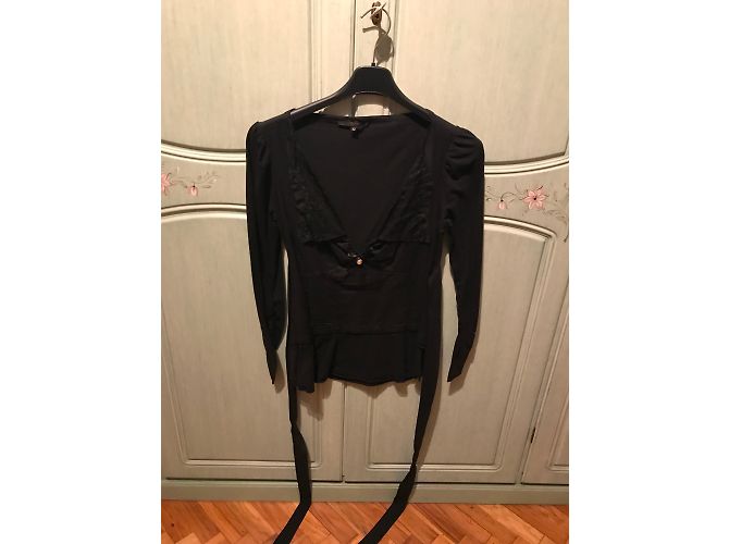 Elisabetta Franchi Celyn B. Baumwolle und schwarze Spitze Top - Ansicht 3