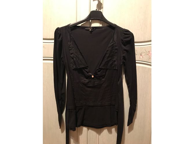Elisabetta Franchi Celyn B. Baumwolle und schwarze Spitze Top - Ansicht 4