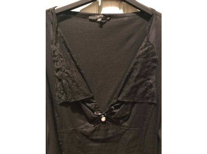 Elisabetta Franchi Celyn B. Baumwolle und schwarze Spitze Top - Ansicht 5