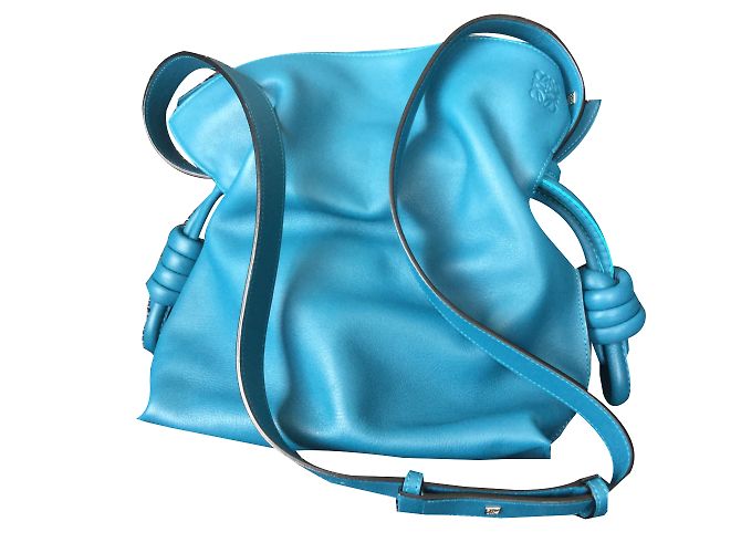 Borsa a mano Loewe Flamenco Knot Blu Pelle - vista 2