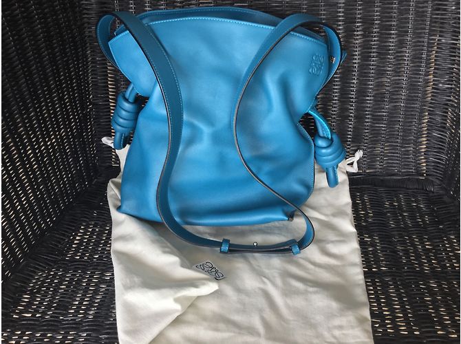 Borsa a mano Loewe Flamenco Knot Blu Pelle - vista 3