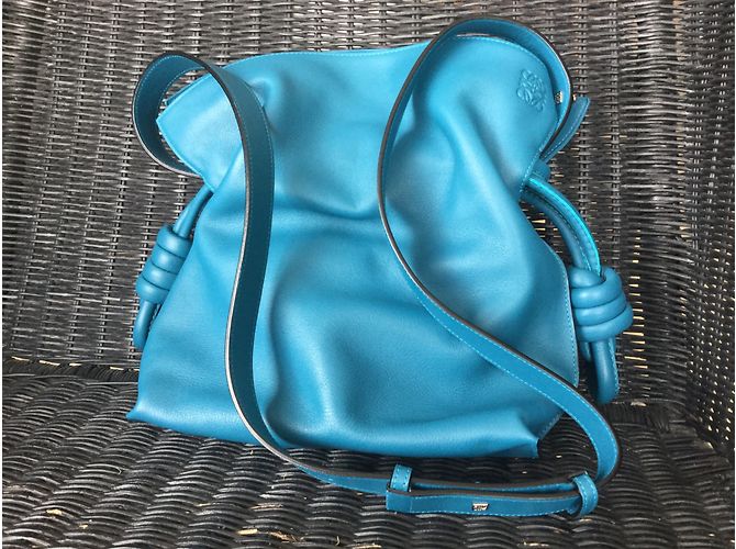 Borsa a mano Loewe Flamenco Knot Blu Pelle - vista 4