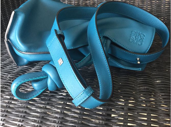 Borsa a mano Loewe Flamenco Knot Blu Pelle - vista 7