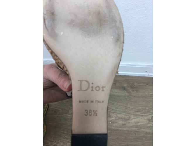 Christian Dior Leopard Pattern Platform Sandals Black Patent Leather Multiple colors - view 9