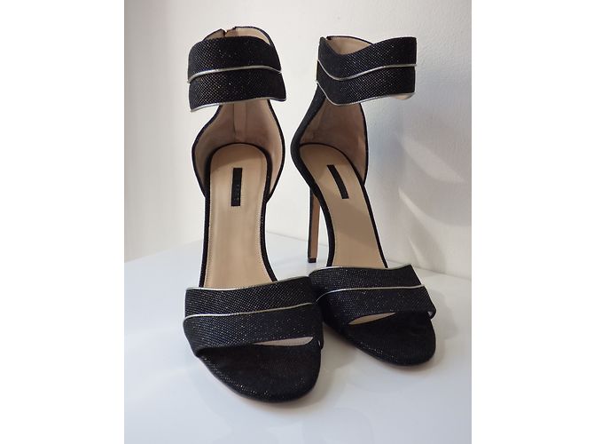 Décolleté Elie Saab in pelle nero e oro iridescente D'oro - vista 10