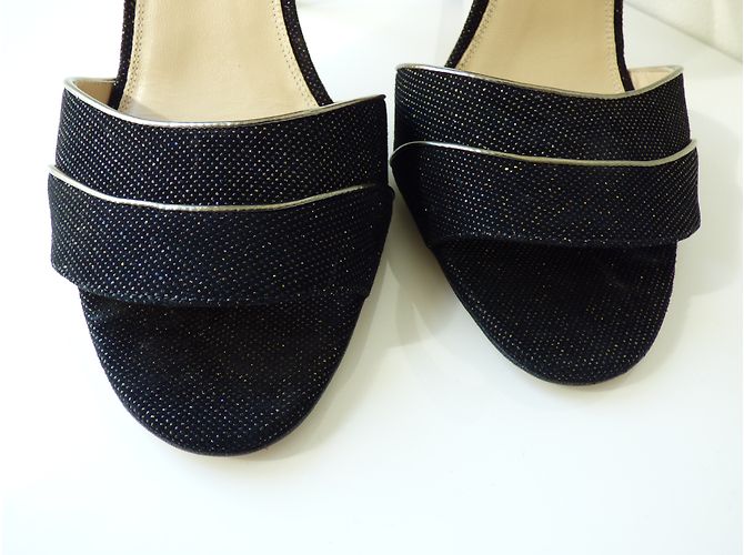 Décolleté Elie Saab in pelle nero e oro iridescente D'oro - vista 14