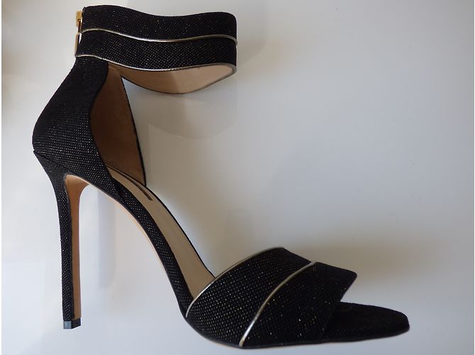 Décolleté Elie Saab in pelle nero e oro iridescente D'oro - vista 17