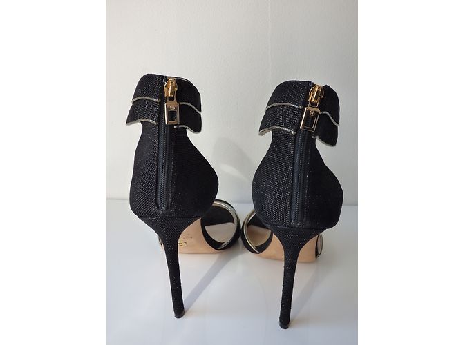 Décolleté Elie Saab in pelle nero e oro iridescente D'oro - vista 4