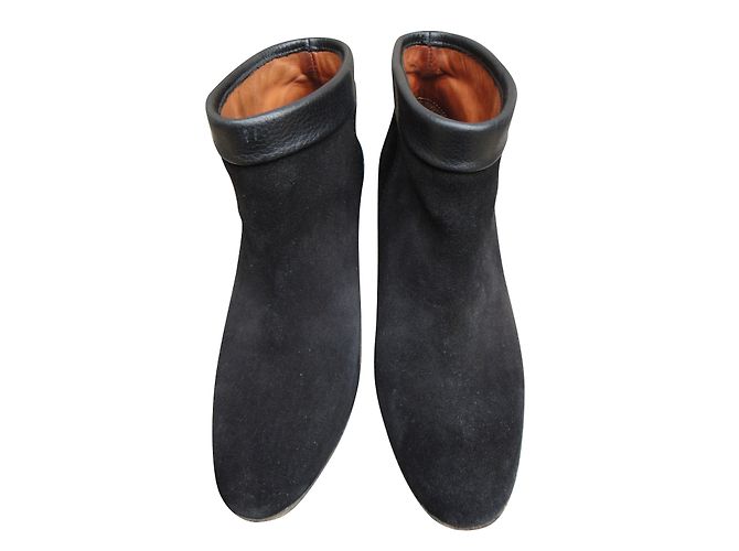 Botines Isabel Marant de Terciopelo Negro - vista 2