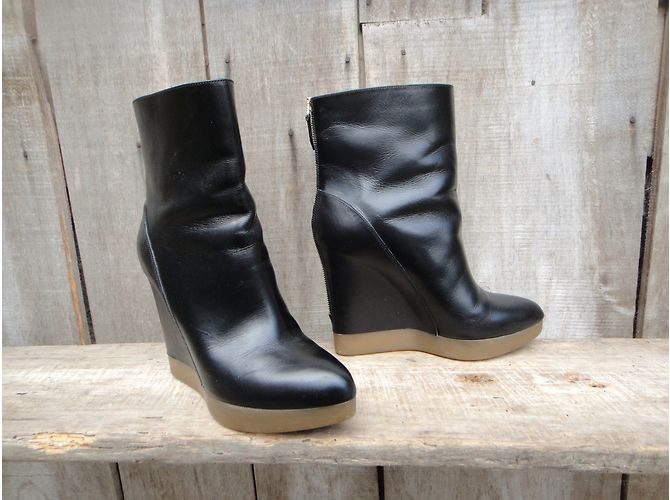 Stivaletti Jil Sander in pelle nera Nero - vista 3