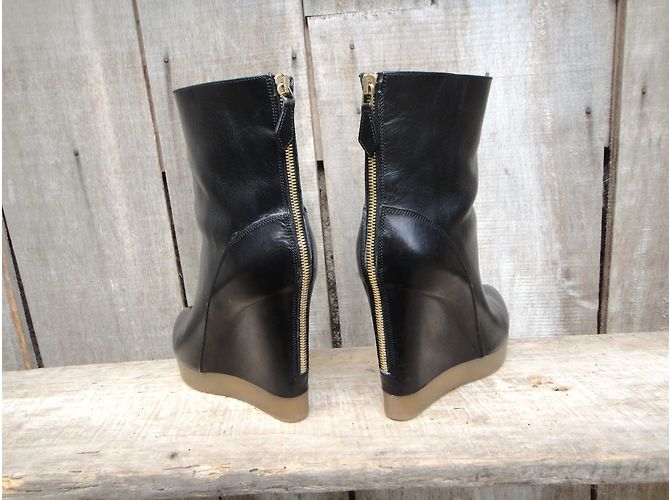 Stivaletti Jil Sander in pelle nera Nero - vista 4