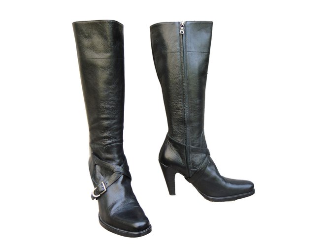 Botas Prada de cuero negro - vista 2