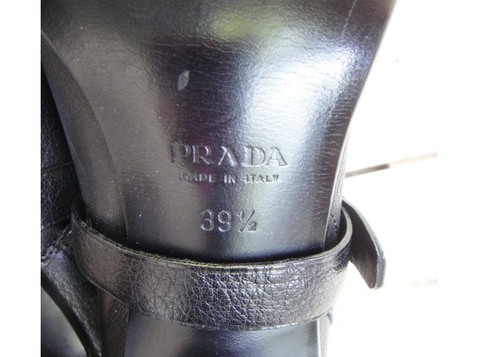 Botas Prada de cuero negro - vista 8