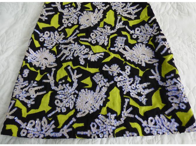 Abito Kenzo a Due Pezzi Ricamato Nero Giallo Bianco - vista 10