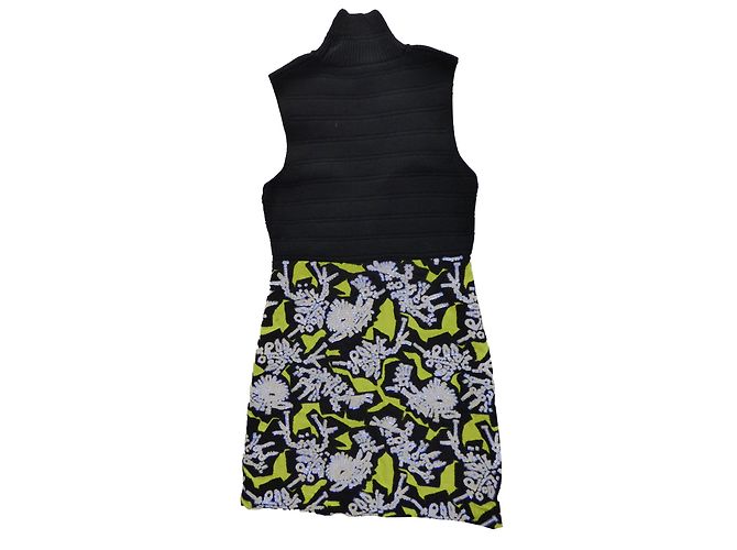 Abito Kenzo a Due Pezzi Ricamato Nero Giallo Bianco - vista 2