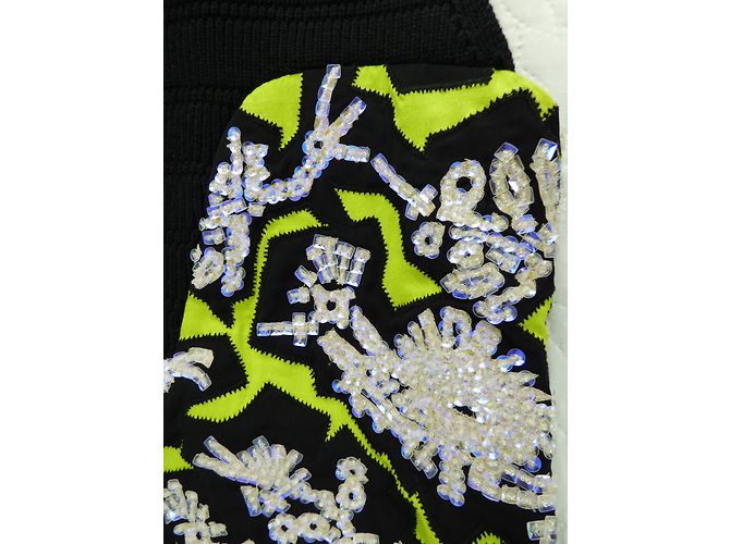 Abito Kenzo a Due Pezzi Ricamato Nero Giallo Bianco - vista 5