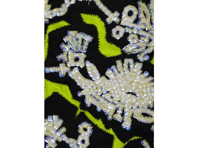 Abito Kenzo a Due Pezzi Ricamato Nero Giallo Bianco - vista 6