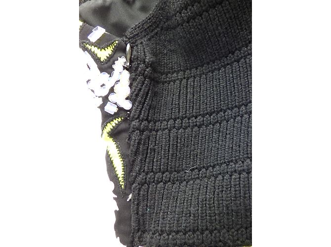 Abito Kenzo a Due Pezzi Ricamato Nero Giallo Bianco - vista 7