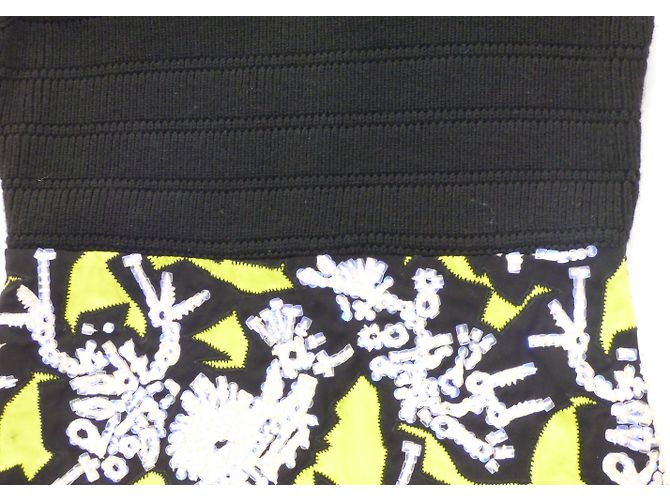 Abito Kenzo a Due Pezzi Ricamato Nero Giallo Bianco - vista 8