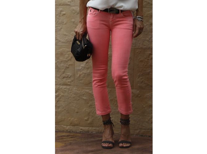 Vaqueros Skinny Rosa Fluorescente Maison Scotch - vista 3