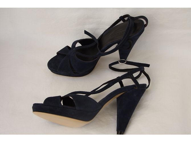 Sandali Weekend Max Mara in scamosciato blu - vista 4