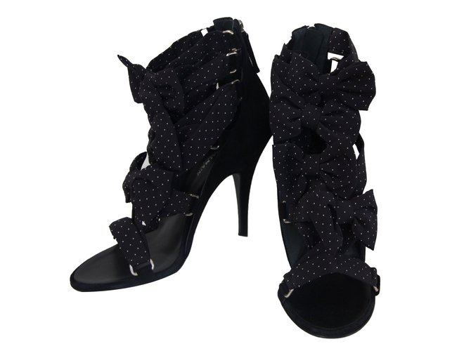 Sandali Balmain in camoscio nero - vista 2