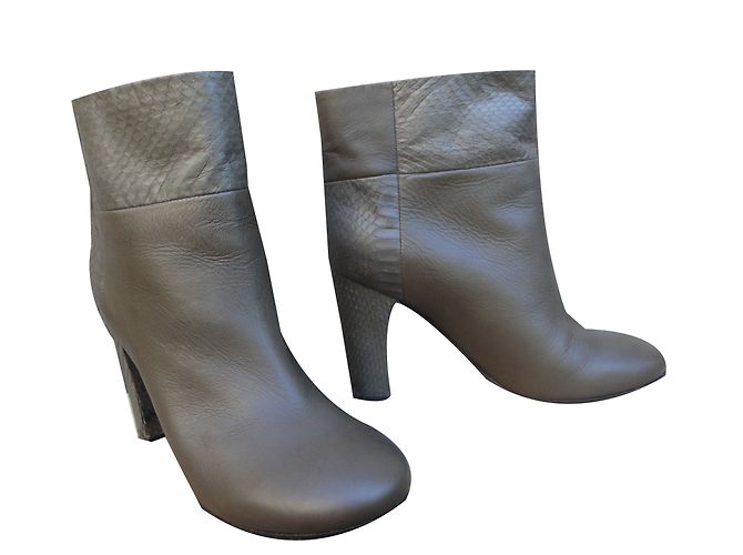 Stivaletti See by Chloé in pelle kaki Cachi - vista 2