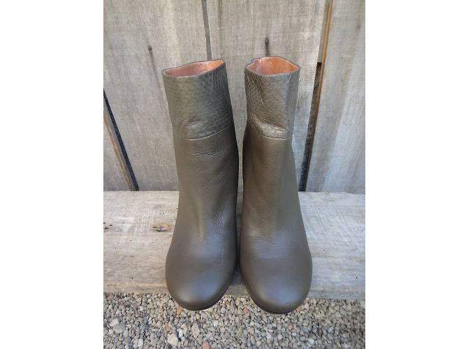 Stivaletti See by Chloé in pelle kaki Cachi - vista 5