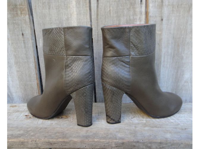 Stivaletti See by Chloé in pelle kaki Cachi - vista 6