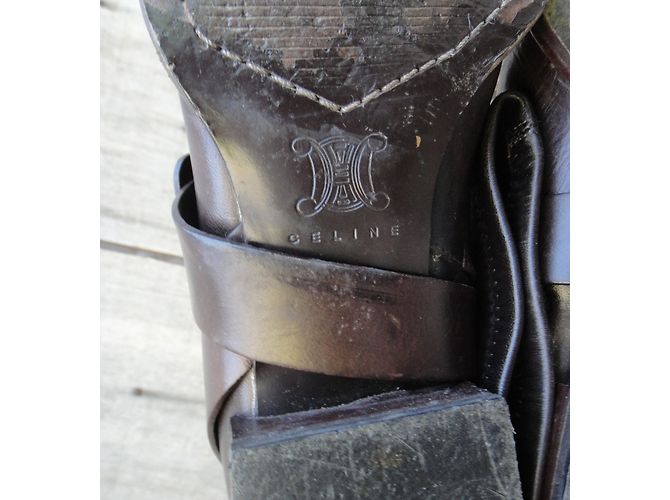 Botas Céline de piel marrón oscuro - vista 8