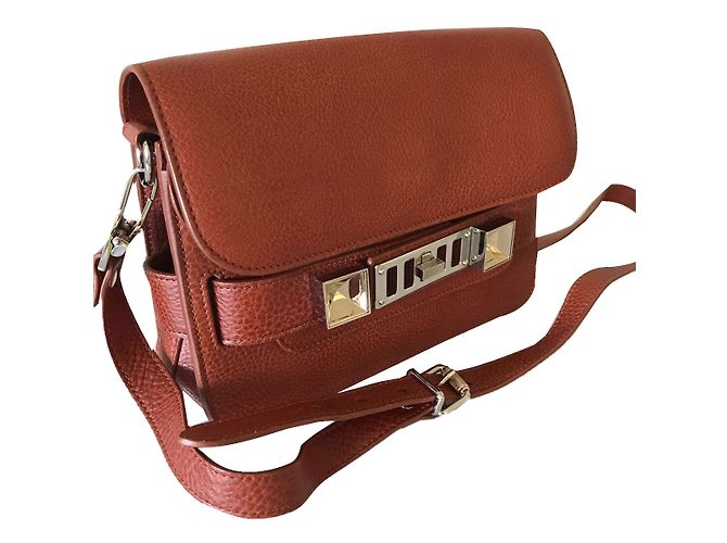 Borsa a mano Proenza Schouler PS11 in pelle granulata marrone scuro - vista 2