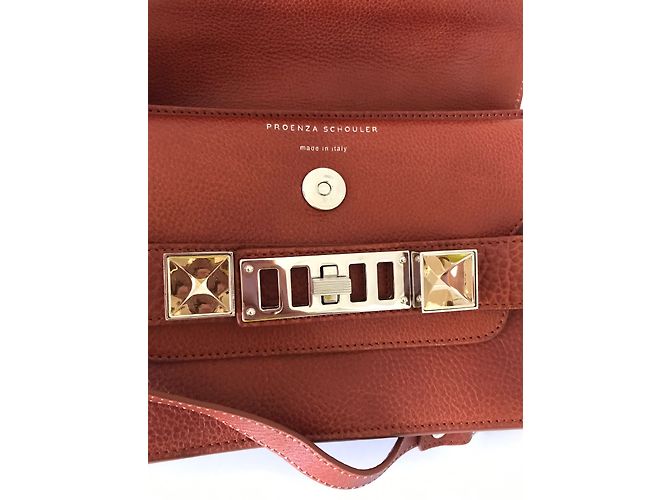 Borsa a mano Proenza Schouler PS11 in pelle granulata marrone scuro - vista 5