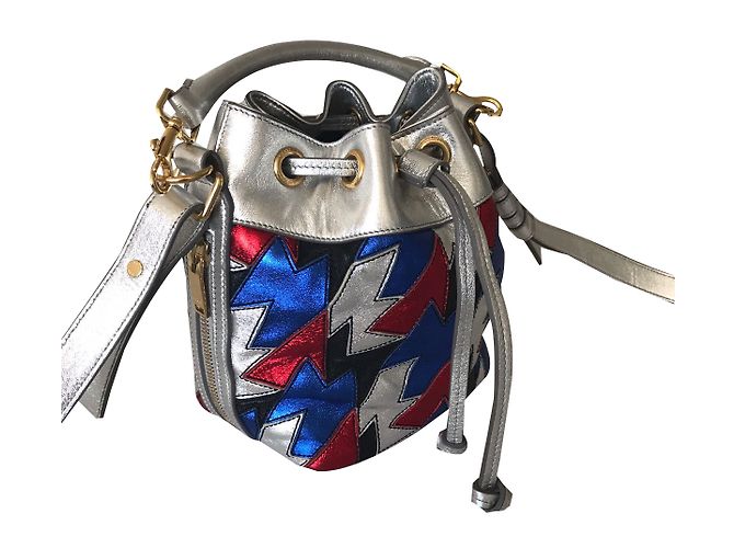 Saint Laurent Emmanuelle Bolso Pequeño Patchwork Cuero Plata - vista 2