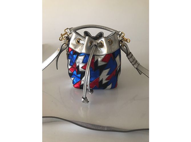Saint Laurent Emmanuelle Bolso Pequeño Patchwork Cuero Plata - vista 3