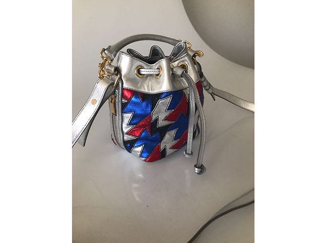 Saint Laurent Emmanuelle Bolso Pequeño Patchwork Cuero Plata - vista 4