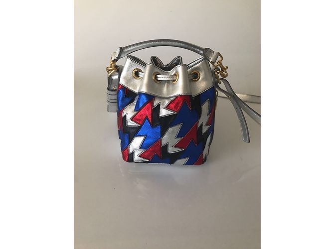 Saint Laurent Emmanuelle Bolso Pequeño Patchwork Cuero Plata - vista 6