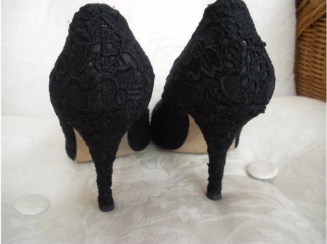 Décolleté Tara Jarmon in pizzo nero 40FR - vista 3