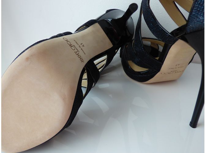 Sandali con plateau Jimmy Choo Collar Nero Blu - vista 10