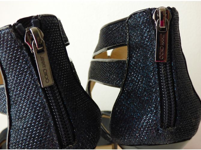 Sandali con plateau Jimmy Choo Collar Nero Blu - vista 11