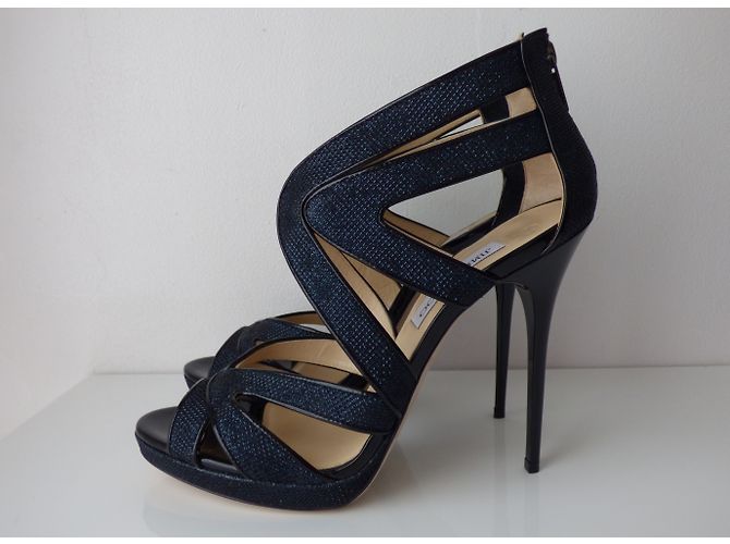 Sandali con plateau Jimmy Choo Collar Nero Blu - vista 12