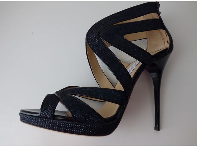 Sandali con plateau Jimmy Choo Collar Nero Blu - vista 13