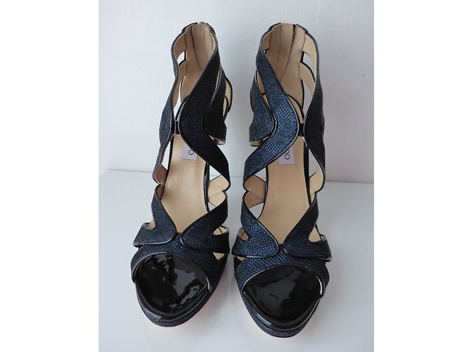 Sandali con plateau Jimmy Choo Collar Nero Blu - vista 14