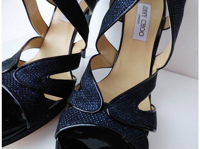 Sandali con plateau Jimmy Choo Collar Nero Blu - vista 15