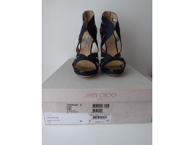 Sandali con plateau Jimmy Choo Collar Nero Blu - vista 17