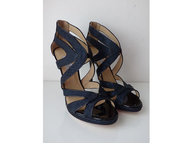 Sandali con plateau Jimmy Choo Collar Nero Blu - vista 18